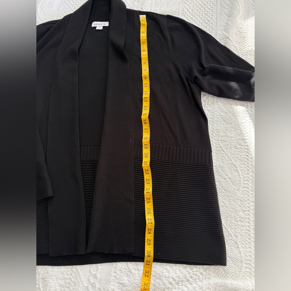 Liz Claiborne Open Front Long Black Cardigan Sweater Women’s 2X XXL - Picture 5 of 6